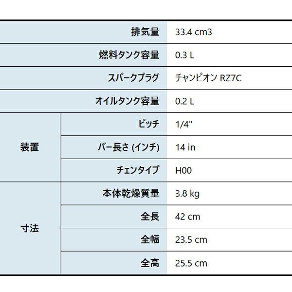 ゼノア チェンソー GZ330EZ-14SP_H00 970738114 商品画像2：ニッチ・リッチ・キャッチKaago店