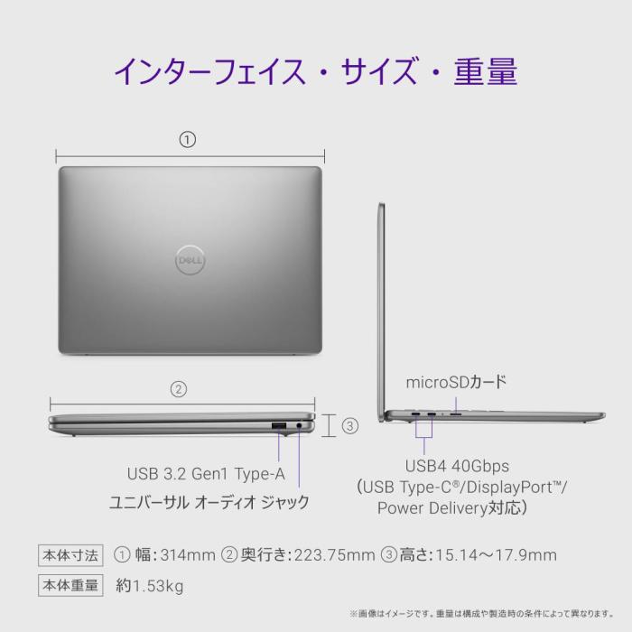 ★新品★ Inspiron 14 5441 MI54Q-EWL [タイタン グレー] Copilot+ PC /14.0型 /Windows11 Home /Snapdragon X Plus /メモリ：16GB /SSD：512GB /日本語版キーボード 商品画像3：EC－TOPショップ