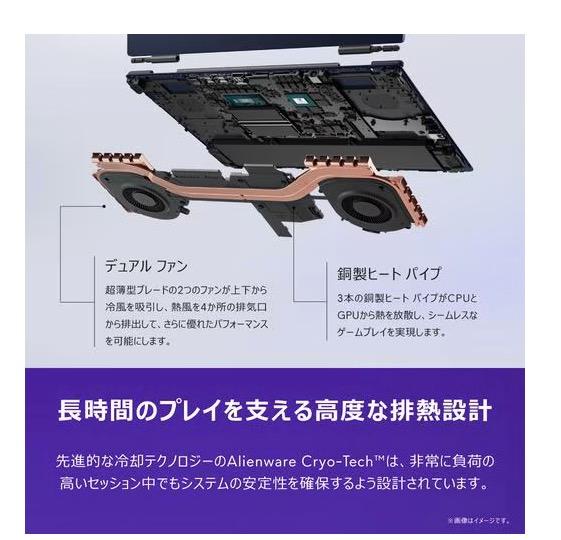 Alienware 16 Aurora (AC16250) NA66-FN [インターステラー インディゴ] 商品画像3：EC－TOPショップ
