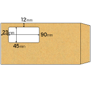 ヒサゴ MF06 窓つき封筒 長形3号 クラフト紙