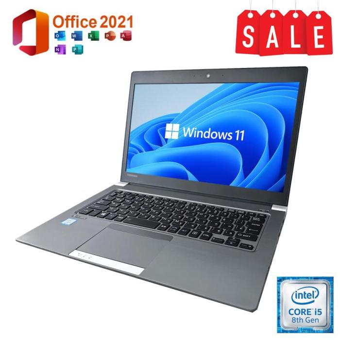 ノートパソコン 美品 Dynabook R63/J / OS Win11 Pro / MS Office2021搭載/ C･･･