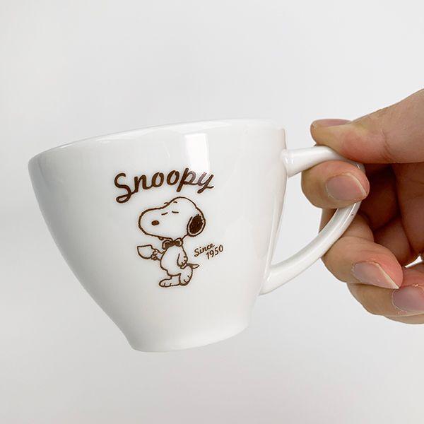 スヌーピー-カップ＆ソーサー-スヌーピーカフェタイム-洋食器-食器-マグカップ-カフェ-SNOOPY-ランチ-白-グッズ 商品画像2：キャラグッズPERFECT WORLD TOKYO
