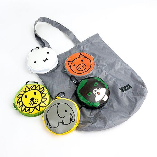 ミッフィー-MIFFY-ブタ-miffy-ポケッタブルトートバッグ-ブタ-エコバッグコンパクト-収納-お出かけ-買い物-トート-グレー 商品画像10：キャラグッズPERFECT WORLD TOKYO
