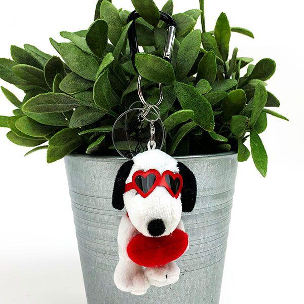SNOOPY-スヌーピー-ハートグラス　カラビナ-ぬいぐるみマスコット-キーホルダー-グッズ 商品画像1：キャラグッズPERFECT WORLD TOKYO