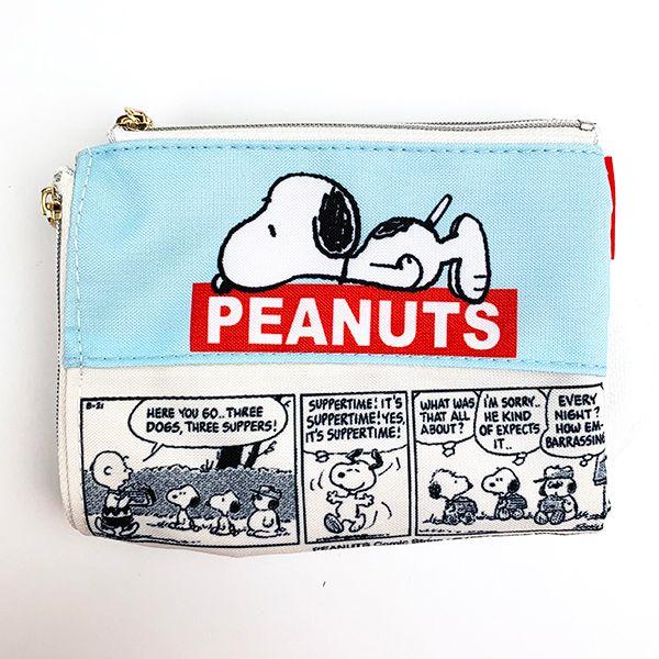 PEANUTS-スヌーピー-PEANUTS-SNOOPY-OLAF-ANDY-折りたたみポーチ-SN-ポーチ-ケース-折りたたみ-ブルー 商品画像2：キャラグッズPERFECT WORLD TOKYO