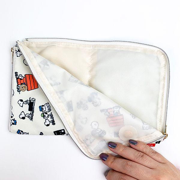 PEANUTS-スヌーピー-PEANUTS-SNOOPY-OLAF-ANDY-折りたたみポーチ-SN-ポーチ-ケース-折りたたみ-ブルー 商品画像5：キャラグッズPERFECT WORLD TOKYO