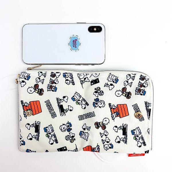 PEANUTS-スヌーピー-PEANUTS-SNOOPY-OLAF-ANDY-折りたたみポーチ-SN-ポーチ-ケース-折りたたみ-ブルー 商品画像6：キャラグッズPERFECT WORLD TOKYO