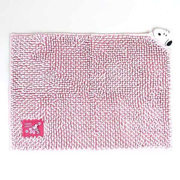 PEANUTS-スヌーピー--MICRO-MOLE-BATH-MAT-バスマット-マイクロモール-吸水-速乾-お風呂マット-ピンク-グッズ 商品画像1：キャラグッズPERFECT WORLD TOKYO