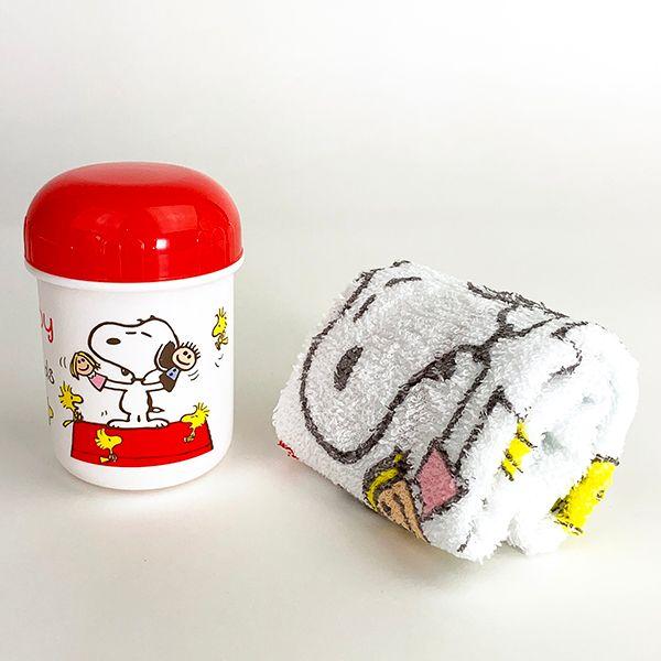 PEANUTS-スヌーピー-おしぼりセット--ランチ-レッド-グッズ 商品画像1：キャラグッズPERFECT WORLD TOKYO