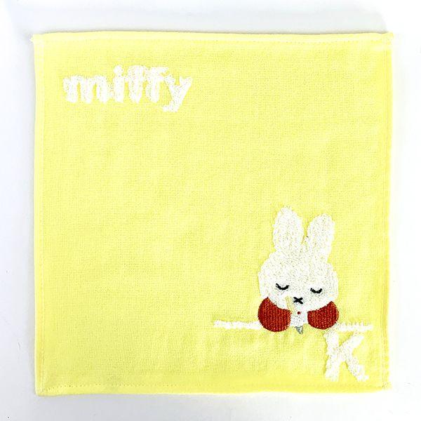 ミッフィー-ｍiffy-イニシャルタオル-K-タオル-ハンカチ-イエロー-グッズ 商品画像1：キャラグッズPERFECT WORLD TOKYO