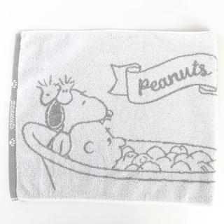 スヌーピー-フェイスタオル-WHバスタイムスヌーピー-タオル--白