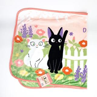 ジブリ-魔女の宅急便-ロングブランケット-花咲く庭で-ジジ