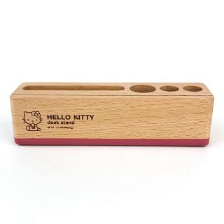 ハローキティ--デスクスタンド-木製-ペン立て-スマホスタンド-キティ