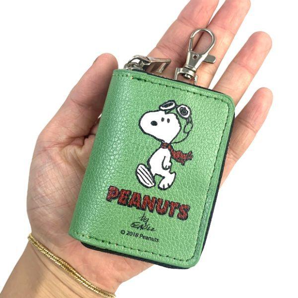 スヌーピー-Peanuts-スマートキーケース　スヌーピー　グリーン-カー用品-グリーン-　-　 商品画像3：キャラグッズPERFECT WORLD TOKYO