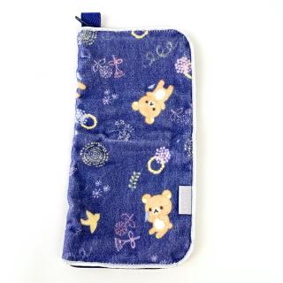 SAN-X-リラックマ-どっとポーチ-リラックマ-フラワーネイビー-ポーチ