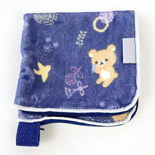 SAN-X-リラックマ-どっとポーチ-リラックマ-フラワーネイビー-ポーチ