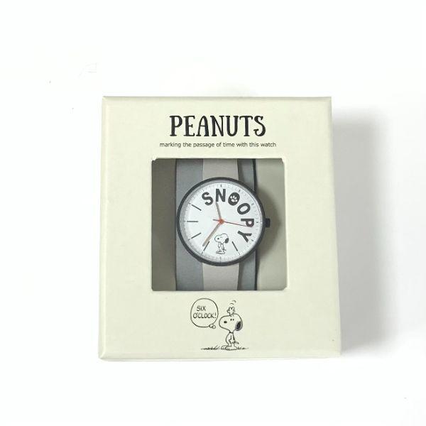 PEANUTS-スヌーピー-タイポレザーウォッチ　GY-腕時計　アクセサリー-グレー-グッズ-日本製 商品画像2：キャラグッズPERFECT WORLD TOKYO