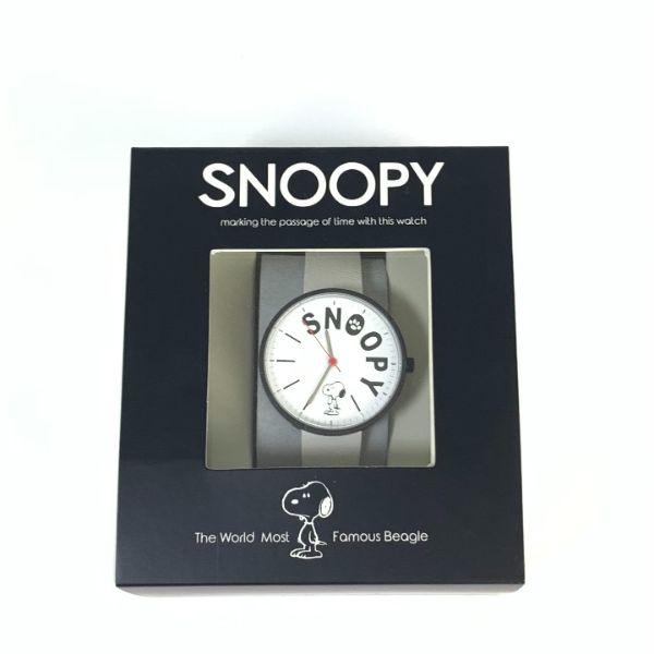 PEANUTS-スヌーピー-タイポレザーウォッチ　GY-腕時計　アクセサリー-グレー-グッズ-日本製 商品画像1：キャラグッズPERFECT WORLD TOKYO