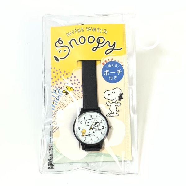 PEANUTS-スヌーピー-ローリングバンドウォッチ　BK-腕時計　アクセサリー　ウッドストック-ブラック-グッズ-日本製 商品画像1：キャラグッズPERFECT WORLD TOKYO