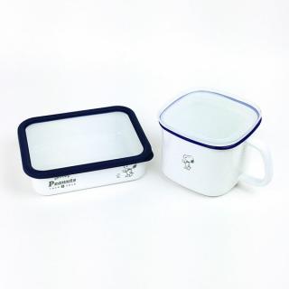 スヌーピー-ホーロー-容器-キャニスター-タッパー-白-グッズの通販なら