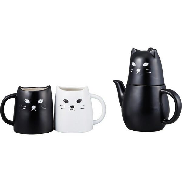 黒ねこのティーフォーワン-（1人用ティーセット／ポット・カップ・茶こし）-おもしろ食器 商品画像3：キャラグッズPERFECT WORLD TOKYO