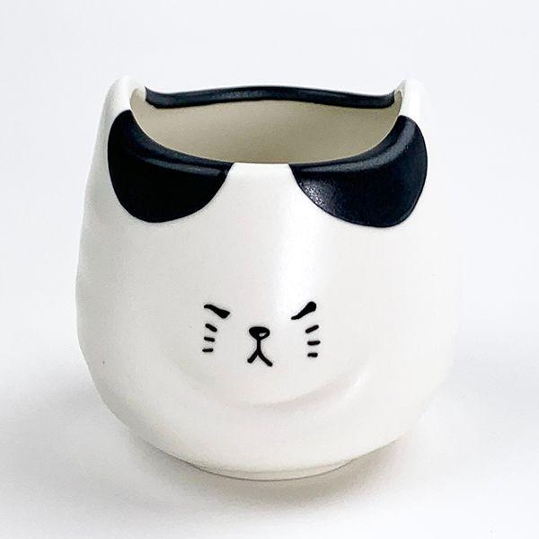 湯のみ-ふてぶてしい猫-ぶちねこ-ネコ-食器-和食器-白 商品画像1：キャラグッズPERFECT WORLD TOKYO