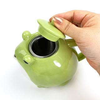 ティーセット-カエル親子-カエル-食器-急須-ティーポット-カップ-緑の