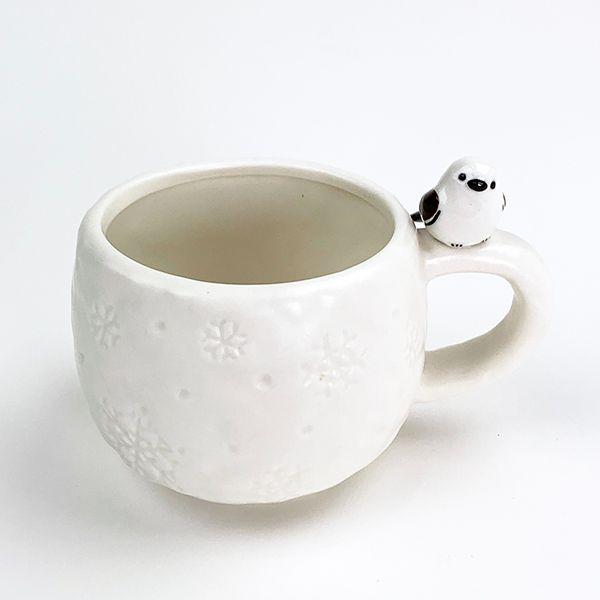フィギュア付きマグ-シマエナガ-マグカップ-食器--白 商品画像1：キャラグッズPERFECT WORLD TOKYO
