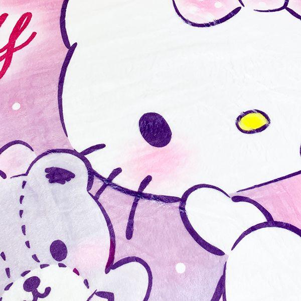 サンリオ-ハローキティ-ハローキティ-フランネルブランケット-ブランケット-毛布-ひざ掛け-キティちゃん-パープル-グッズ 商品画像2：キャラグッズPERFECT WORLD TOKYO