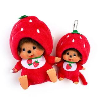 モンチッチ-お座り-ぬいぐるみ-イチゴ-S-顔でか-ピンクの通販なら