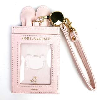 コリラックマLove SAN-X-コリラックマ-リール付きパスケース-コリラックマとうさぎ