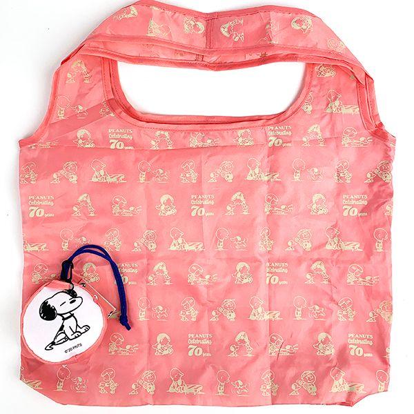 PEANUTS-スヌーピー-巾着付きエコバッグ-お買い物袋--ピンク-グッズ