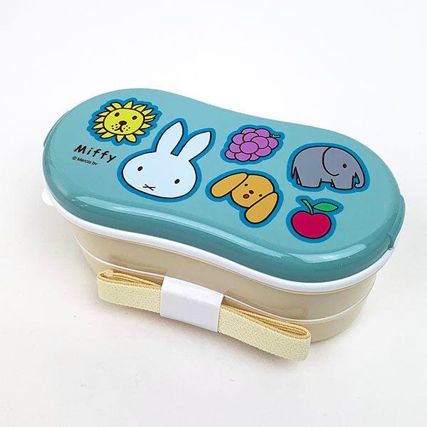 ミッフィー-箸付き2段弁当箱-ランチボックス-お弁当箱-グッズ-（上