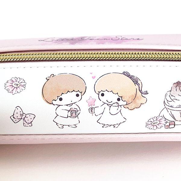 リトルツインスターズ-2ルーム-ペンケース-ペンポーチ-筆箱-キキララ-ピンク 商品画像2：キャラグッズPERFECT WORLD TOKYO