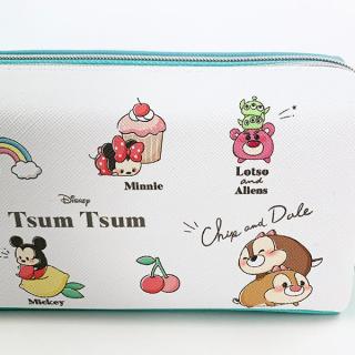 【ディズニー】ツムツム ポーチ ツムツム-ペンケース-整列-ペンポーチ-筆箱-ディズニー-水色の