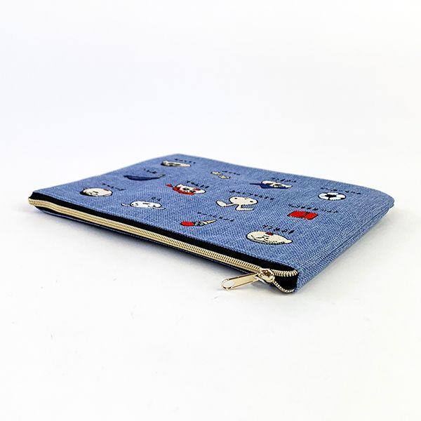 クレヨンしんちゃん-マサオくん-ボーちゃん-しんのすけ-ネネ-風間-ちび刺繍-フラットポーチ-ともだち-コンパクト-ポーチ-GREY-(MCOR) 商品画像5：キャラグッズPERFECT WORLD TOKYO