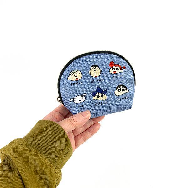 クレヨンしんちゃん-マサオくん-ボーちゃん-しんのすけ-ネネちゃん-風間くん-ちび刺繍-ミニラウンドポーチ-小物入れ--GREY--(MCOR) 商品画像6：キャラグッズPERFECT WORLD TOKYO