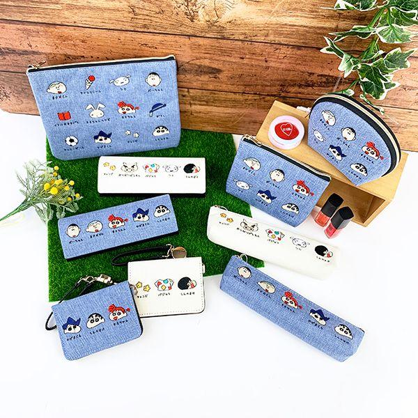 クレヨンしんちゃん-マサオくん-ボーちゃん-しんのすけ-ネネちゃん-風間くん-ちび刺繍-ミニラウンドポーチ-小物入れ--GREY--(MCOR) 商品画像7：キャラグッズPERFECT WORLD TOKYO