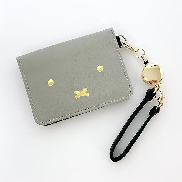 miffy-ミッフィー-オープンパスケース GY モノクロお顔