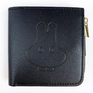 COMFORT 黒いキャラクターキーホルダー と小銭財布2点セット ねこ 二つ折り財布 タッセル付き / 財布 ミニ財布 ウォレット