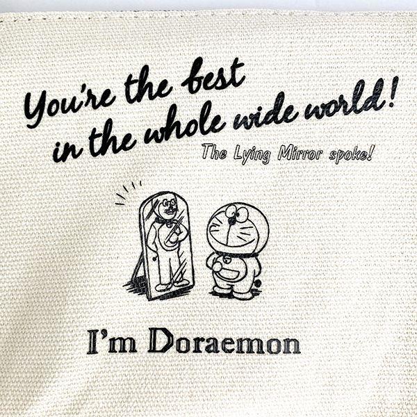 ドラえもん-I'm-Doraemon-2ポケット-キャンバスポーチ-うそつき鏡-ポーチ-小物入れ-50th-50周年-ホワイト-グッズ-(MCOR) 商品画像2：キャラグッズPERFECT WORLD TOKYO