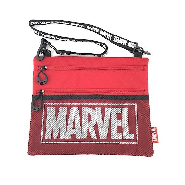 アメコミ-マーベル-MARVEL-サコッシュ-ショルダーバッグ-レッド-グッズ--(MCOR)(MCD) 商品画像1：キャラグッズPERFECT WORLD TOKYO