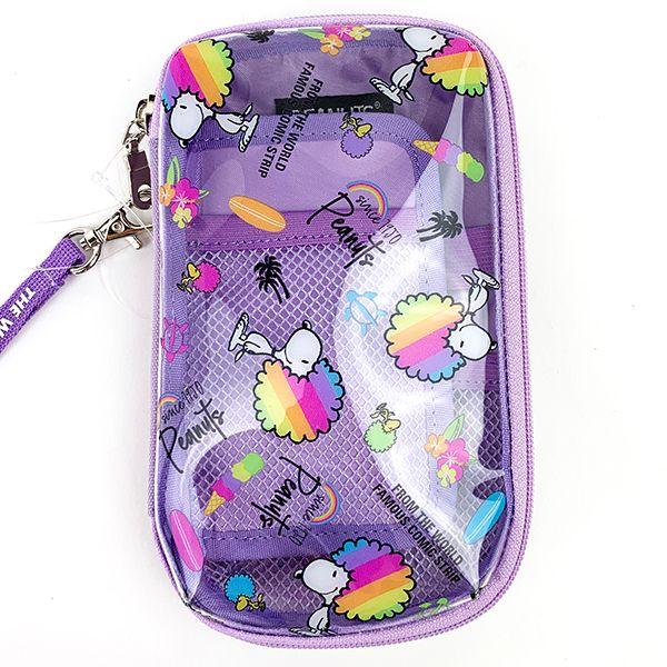 SNOOPY-スヌーピー-マルチACCケース-PU-レインボースヌーピー-ポーチ-マルチポーチ--紫-グッズ--(MCOR) 商品画像2：キャラグッズPERFECT WORLD TOKYO