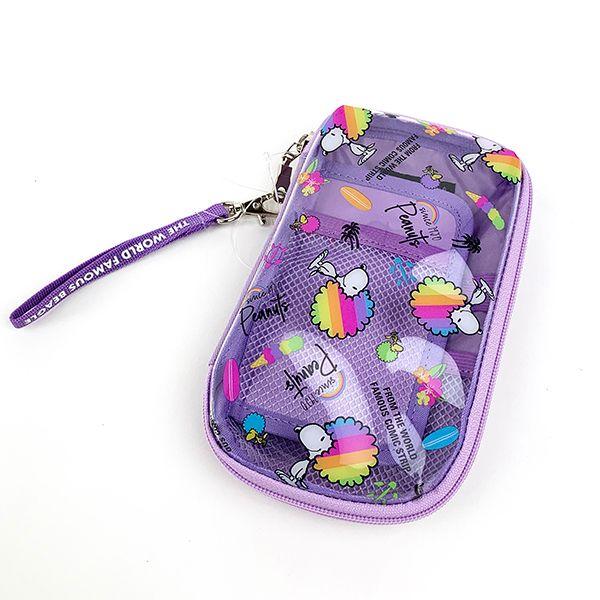 SNOOPY-スヌーピー-マルチACCケース-PU-レインボースヌーピー-ポーチ-マルチポーチ--紫-グッズ--(MCOR) 商品画像1：キャラグッズPERFECT WORLD TOKYO