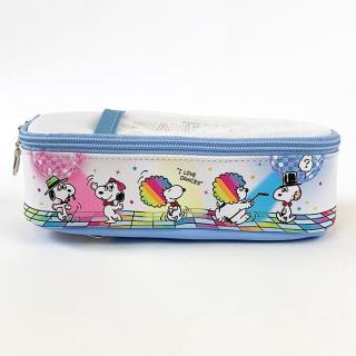 SNOOPY-スヌーピー-フルオープンペンポーチ-パーティーレインボーSN