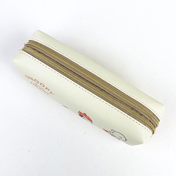 スヌーピー--Wファスナーペンポーチ-ハート-文具-筆箱-高校-大学--大人-筆入れ-軽量-シンプル-白--(MCOR) 商品画像4：キャラグッズPERFECT WORLD TOKYO