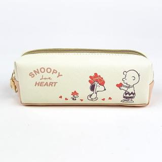 スヌーピー--Wファスナーペンポーチ-ハート-文具-筆箱-高校-大学--大人