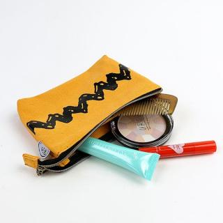 スヌーピー-チャーリー・ブラウン-3ポケットポーチ-黄-小物入れ