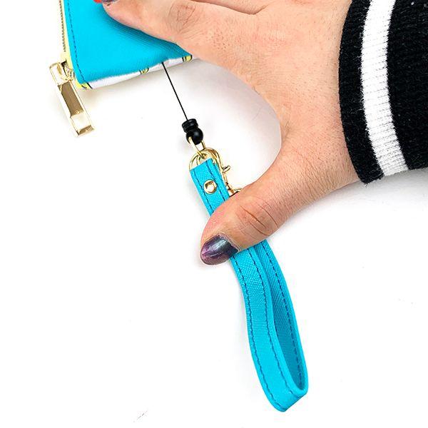 おさるのジョージ-ジョージ-おさるのジョージ-リール付きパスケース-フレンズ-ポーチ-ケース-リール-コインケース-ブルー-グッズ 商品画像5：キャラグッズPERFECT WORLD TOKYO