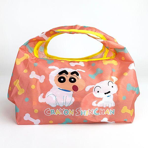 クレヨンしんちゃん-しんちゃん-ランチエコバッグ-シロ&しんのすけ-ランチ-バッグ-ピンク-グッズ 商品画像1：キャラグッズPERFECT WORLD TOKYO